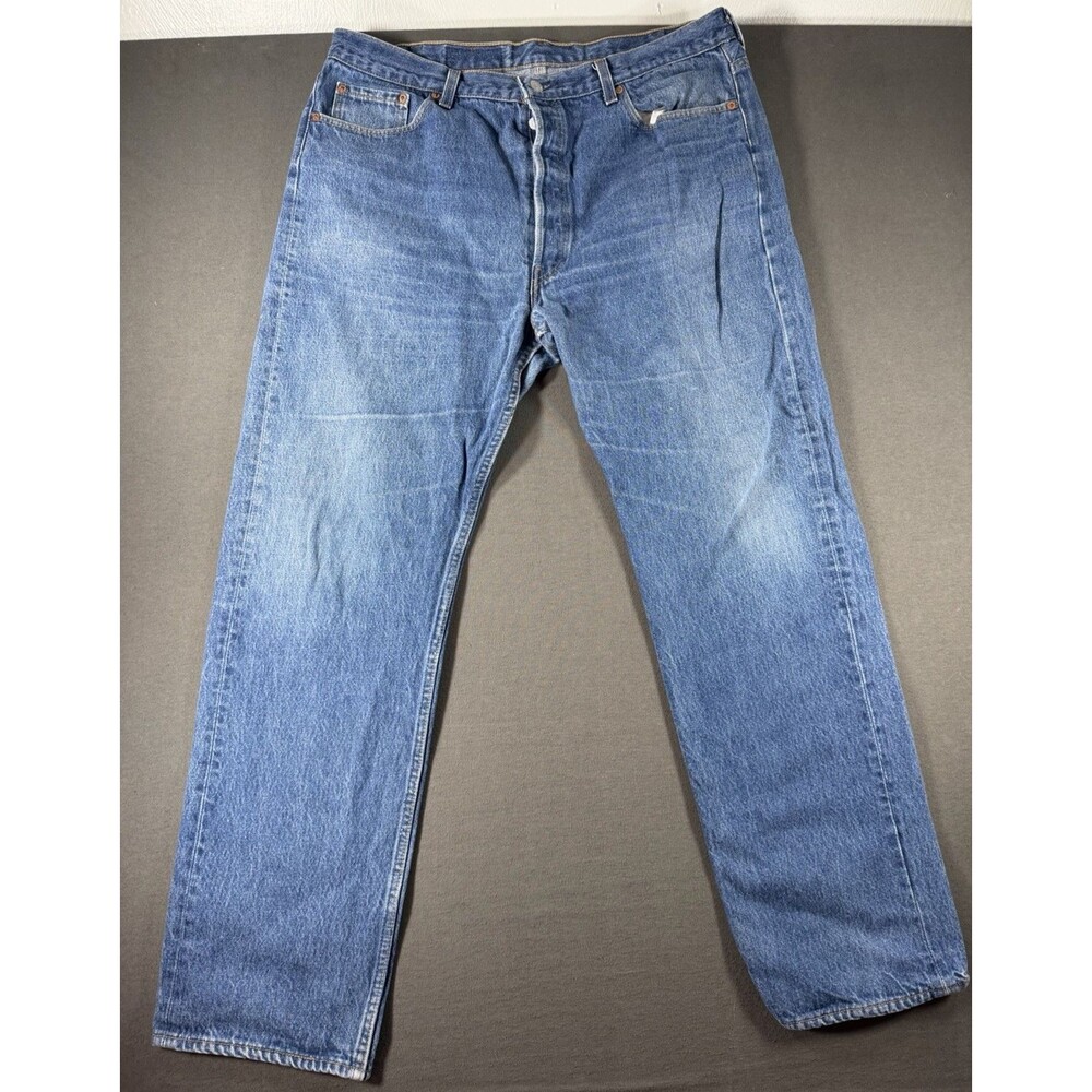 Vtg Levis 501 Jeans Mens Actual SZ 38x32 Blue 90s Button Fly Denim Made in USA